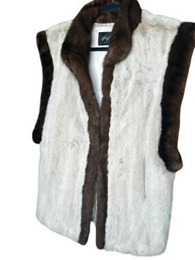 Vintage Morris Kaye & Sons Furriers Genuine blonde & brown Mink Fur Vest glamour